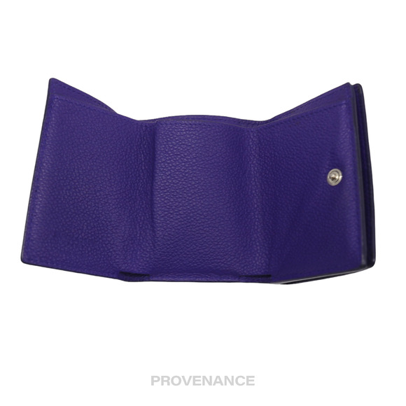 🔴 Saint Laurent Paris SLP Compact Trifold Wallet - Blue Tumbled Leather - Picture 6 of 10